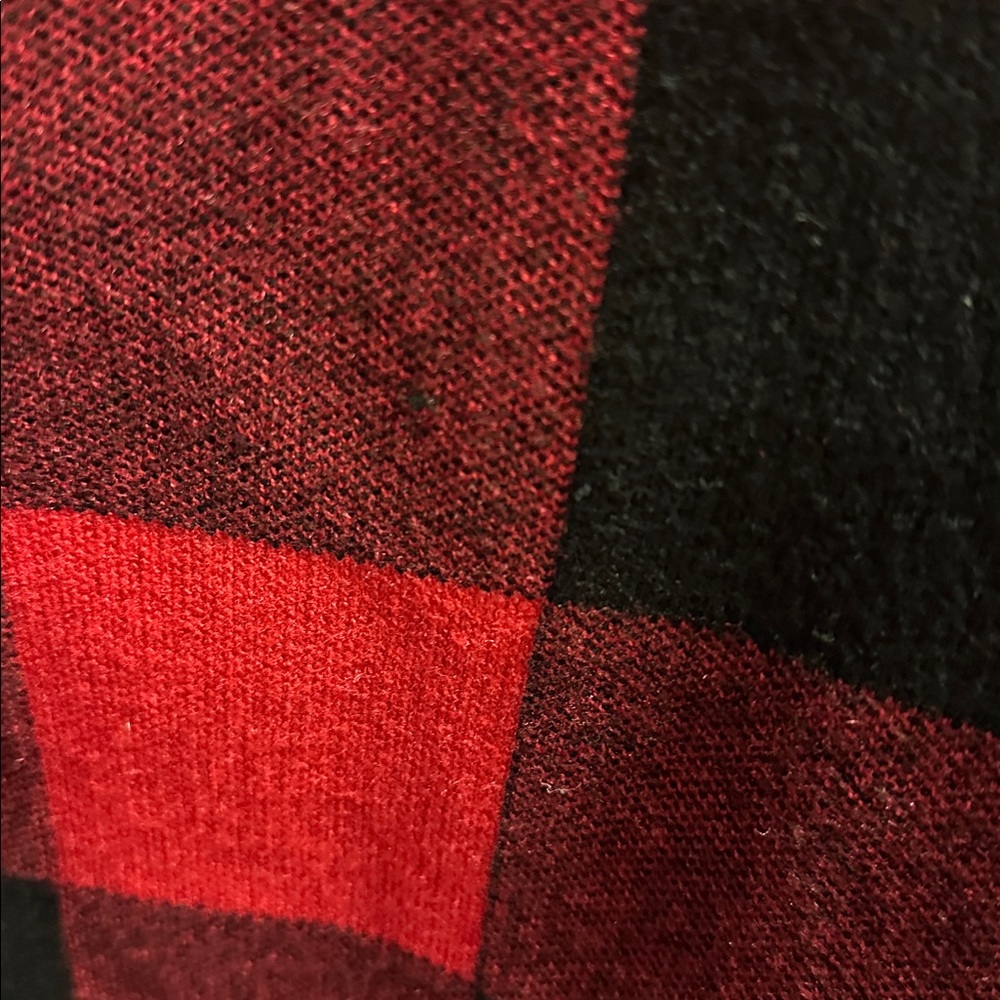 Tommy Bahama Red and Black Checkered Cardigan with Crystal Buttons EUC-XS - Picture 7 of 7